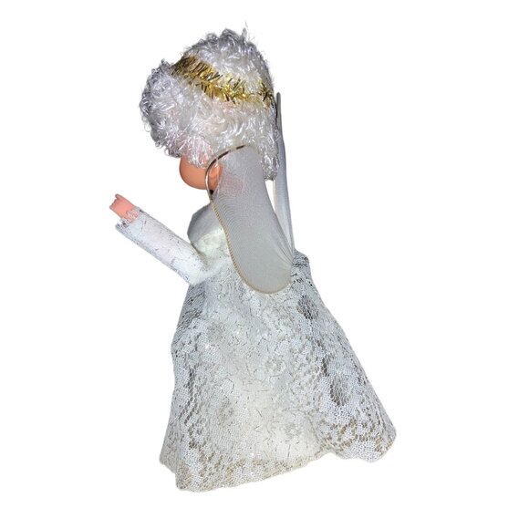 Christmas Angel Tree Topper White Hair vintage - Picture 5 of 11